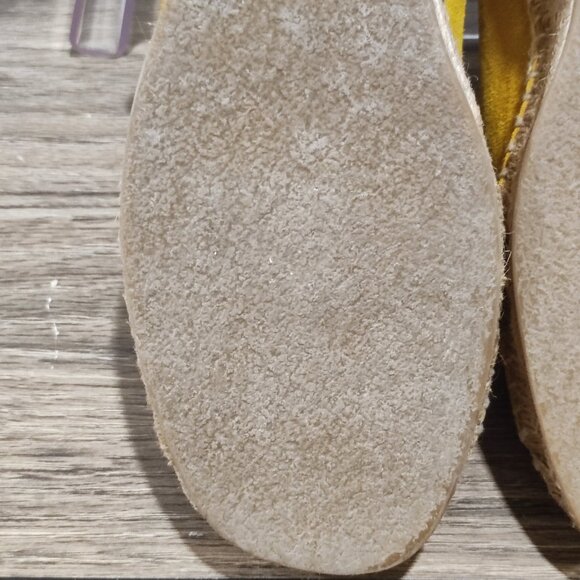 rag & bone Arc Espadrille Wedge  Sz 6  Yellow Suede Peep Toe Summer Sandals - Picture 14 of 15